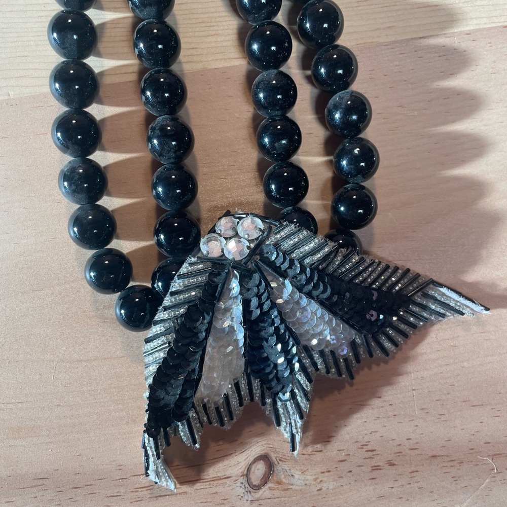 Elva Fields Black Wings Statement Necklace - image 2